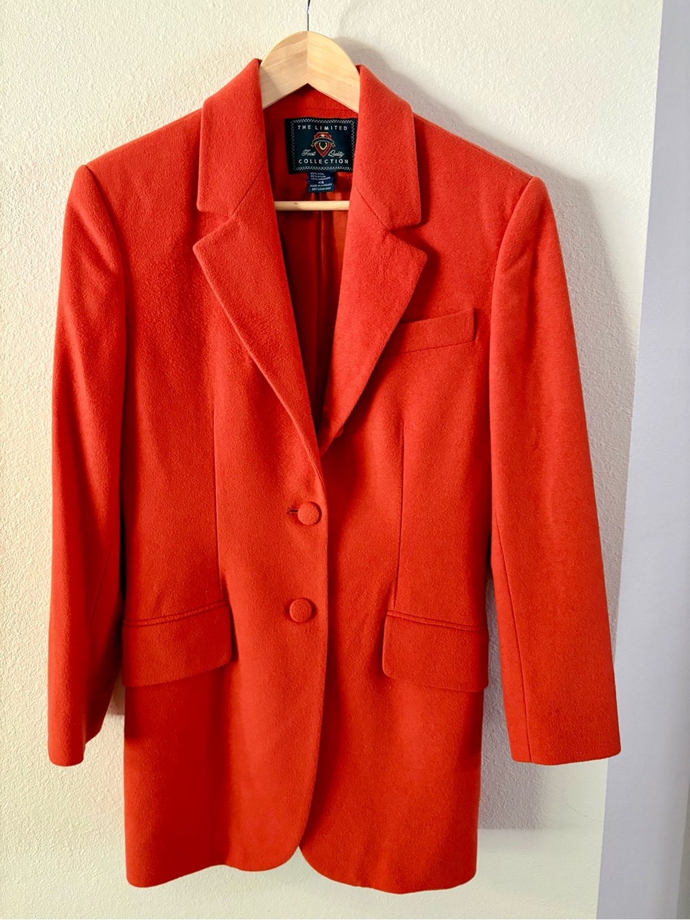 Vintage 90s The Limited Orange Women's wool cashmere blend Blazer XS